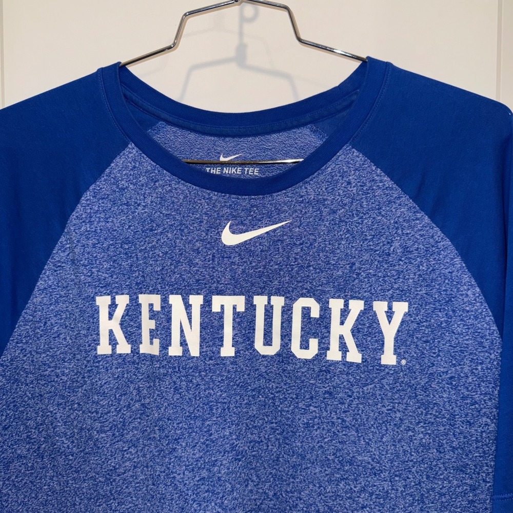 Nike Kentucky Wildcats Mens XL Blue Heathered Raglan Athletic Cut T-Shirt